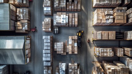 A bird-eye view of the cosmetics factory storage and distribution section