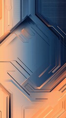 Obraz premium A blue and orange background with a lot of lines and shapes