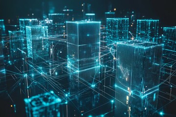Obraz premium Evolving Digital Networks, Digital Transformation