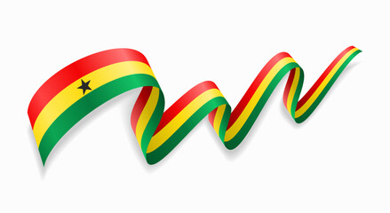 Ghana flag wavy abstract background. Vector illustration.