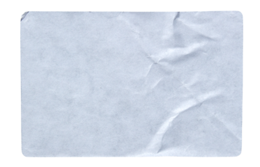 White adhesive glued paper sticker label with transparent background cut out design element