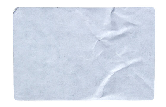 White adhesive glued paper sticker label with transparent background cut out design element