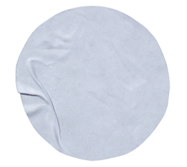 White adhesive glued round paper sticker label with transparent background cut out design element