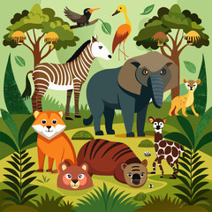 Naklejka premium World Animal Day flat illustration 