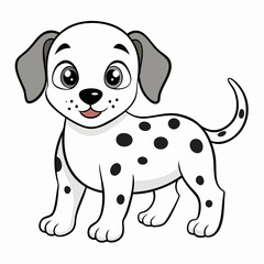 cute baby dalmatian dog clear outline vector illustration