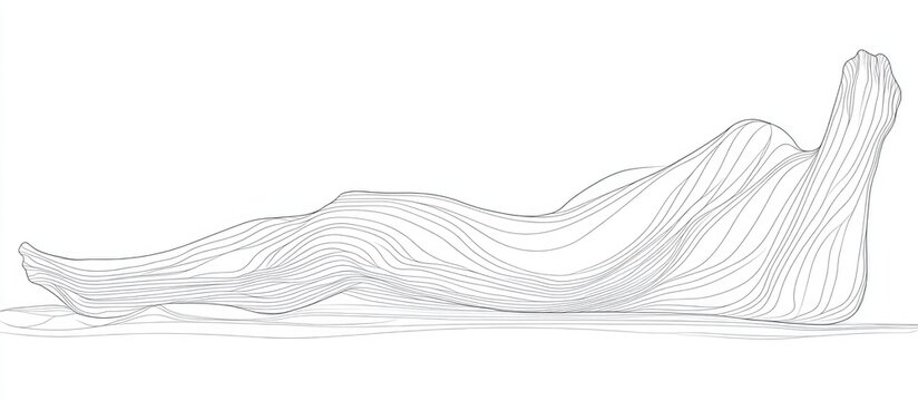 recommend clip art: Single continuous line drawing featuring flat doodles of a leg and foot