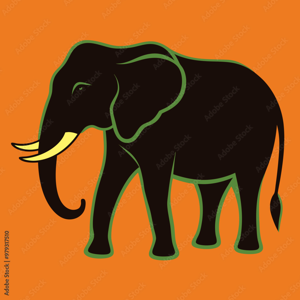 Canvas Prints elephant vector silhouette illustration