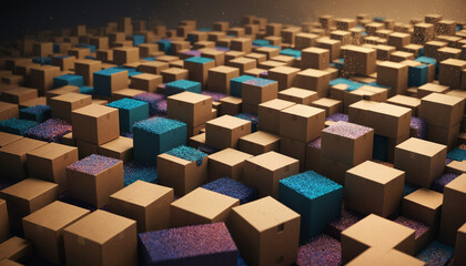 Obraz premium Abstract photo of boxes