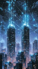 Obraz premium Evolving Digital Networks, Digital Transformation