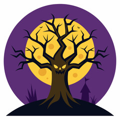 Halloween tree vector illustration