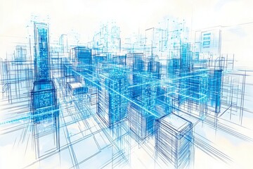 Fototapeta premium Evolving Digital Networks, Digital Transformation