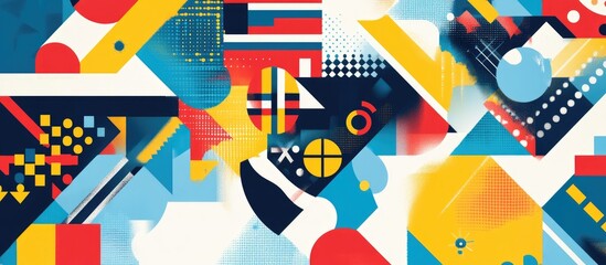 Abstract Background Featuring Global Organization Concepts With Flags International Business And Energy Themes With National Representations Exploring The Intersection Of Economy And Politics