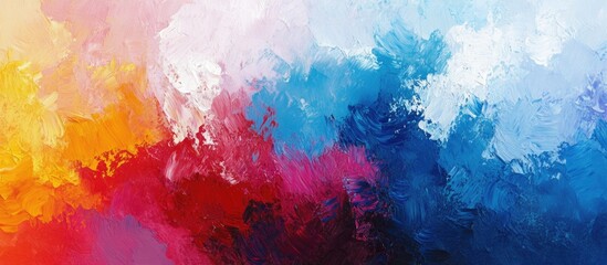 Obraz premium Abstract oil painting featuring a colorful background with impressionistic and surrealist elements Ideal for wall decor and artistic design Hand drawn textured template