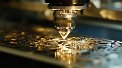 A state-of-the-art laser cutting machine being used to produce intricate jewelry designs from metal sheets
