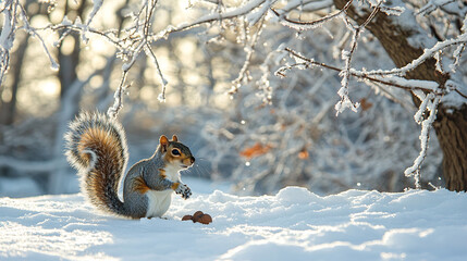 Furry Friends in a Snowy Forest