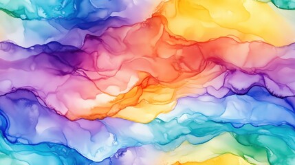 Seamless Alcohol Ink Pattern Trendy Hand Drawn Rainbow Design Marble Texture Art Vibrant Alcohol Ink Artwork Artistic Mud Watercolor Elegant Marble Tile Design