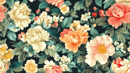 Gardinen Seamless beautiful floral pattern textile design © NeuralNiche