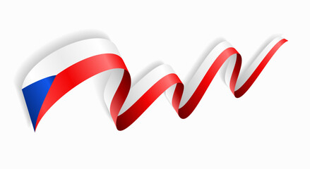 Czech flag wavy abstract background. Vector illustration.