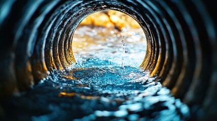 pipe tube inside view of water cleaning process