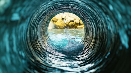 pipe tube inside view of water cleaning process