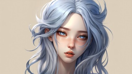 Fototapeta premium woman, beauty, blue hair