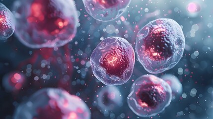Naklejka premium Genetic Mutations in Diseased Cells - 3D Medical Illustration