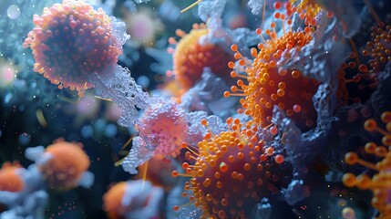 Naklejka premium Genetic Mutations in Diseased Cells - 3D Medical Illustration