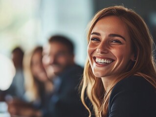 Fototapeta premium Happy Businesswoman Celebrating Success