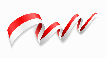 Indonesian flag wavy abstract background. Vector illustration.