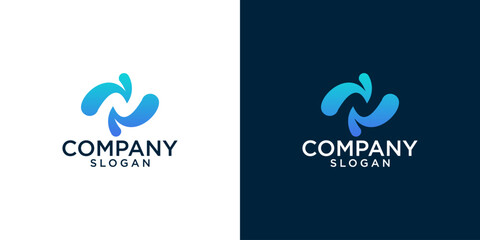 collection of initials N logo design vector illustration	