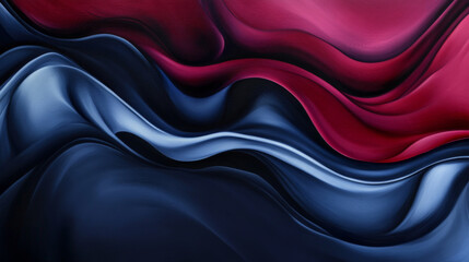 Fototapeta premium A bold, dramatic wave composition with deep burgundy, navy blue, and charcoal black, creating dynamic, abstract shapes with smooth curves.