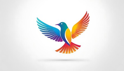 Obraz premium Beautiful multi coloured bird. Bird logo design,animal wildlife, animal migration, adult student, icon,