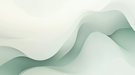 Obraz premium A calming gradient background blending from pastel green to light gray, featuring dynamic, smooth lines and abstract movement across the image.