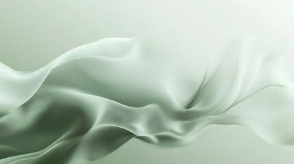 Obraz premium A calming gradient background blending from pastel green to light gray, featuring dynamic, smooth lines and abstract movement across the image.