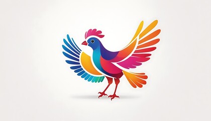 Beautiful multi coloured bird. Bird logo design,animal wildlife, animal migration, adult student, icon,946