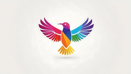 Obraz premium Beautiful multi coloured bird. Bird logo design,animal wildlife, animal migration, adult student, icon,786