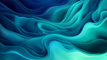 Obraz premium A dynamic gradient abstract background with transitions from bright turquoise to navy blue, featuring energetic flowing lines.