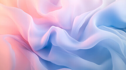 Fototapeta premium A gradient from pastel blue to light pink, with dynamic flowing abstract shapes, creating a calming yet playful composition.