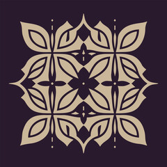 Dark Geometric Floral and Leaf Pattern