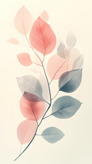 Minimalist Abstract Background Outline Leaves