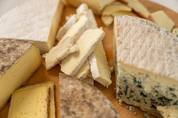 Plateau avec un assortiment de fromages