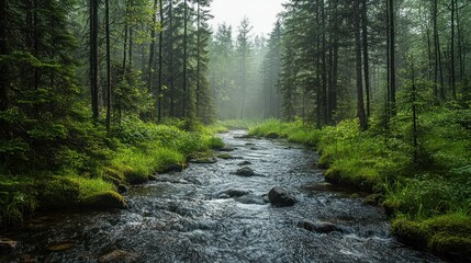 Obraz premium Serene Forest Stream