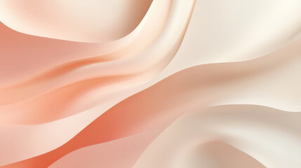 Fototapeta premium Elegant abstract background in soft pastel coral and pale ivory, featuring smooth, rounded neumorphic elements casting subtle shadows for a futuristic feel.