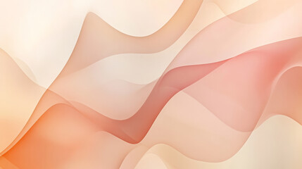 Elegant abstract background in warm beige and soft coral, with smooth neumorphic shapes casting subtle shadows for a clean, modern aesthetic.