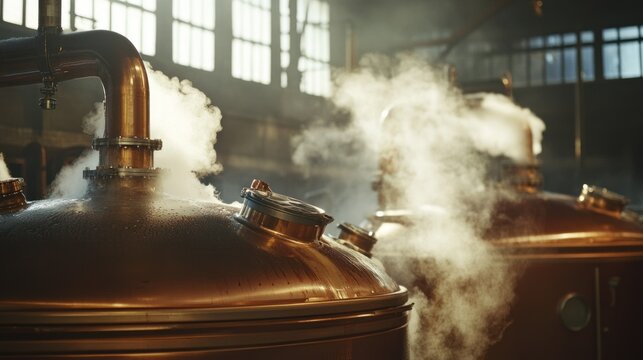The brewery s brewhouse is an impressive sight, with a large copper brew kettle at its center