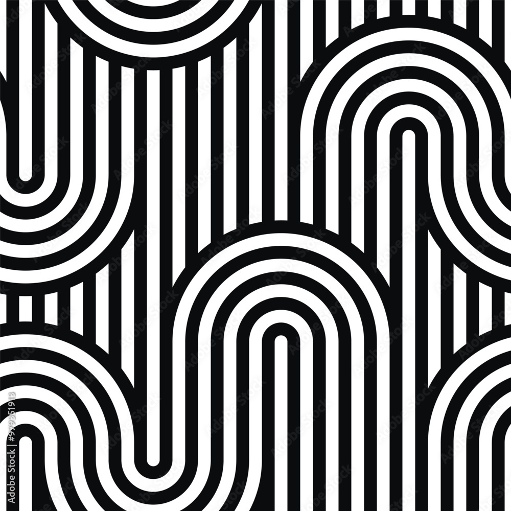 Aufkleber Vector seamless pattern. Modern stylish texture. Repeating geometric background. Striped hexagonal grid. Bold graphic design. Can be used as swatch for illustrator.