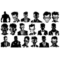 A zombie hand rising from the cemetery in a spooky night. Halloween party card - pumpkins and skeletons in the cemetery at night