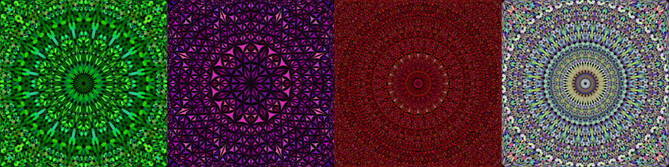 Seamless geometrical mandala pattern set