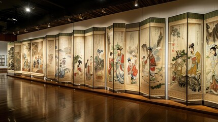 Asian scroll painting wallpaper
