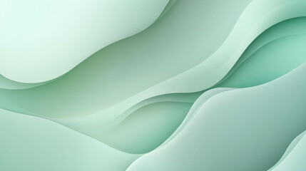 Obraz premium Neumorphism-inspired minimalist background with soft gradient shades of pale green and light blue, featuring raised elements with subtle shadowing for a modern look.